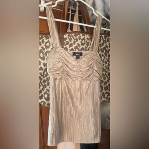 BCX Silky Ruched Tank Top in Sage Green